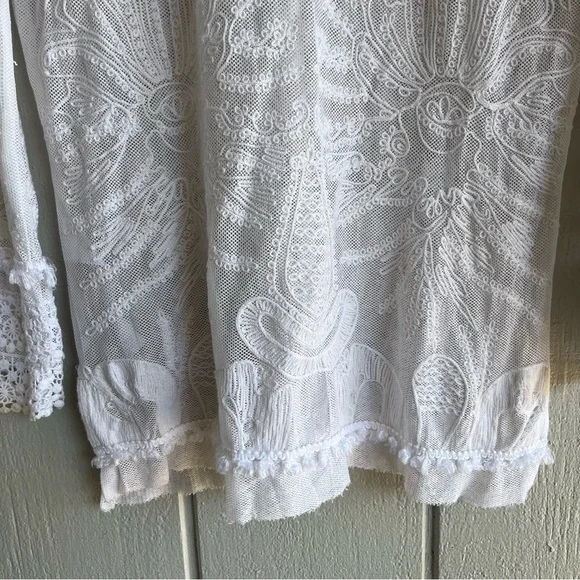Kobi Halperin Sheer Lace Embroidered Tunic — Ivory (Size S) - Picture 7 of 8